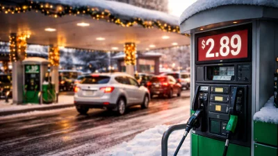 U.S. gas station during winter